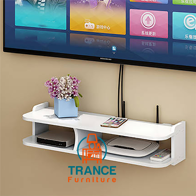 TRANCE Wifi Router Storage Box Bracket Cable Organizer Wireless Wall Hanging Plug Board PVC Panel Shelf Home Decor